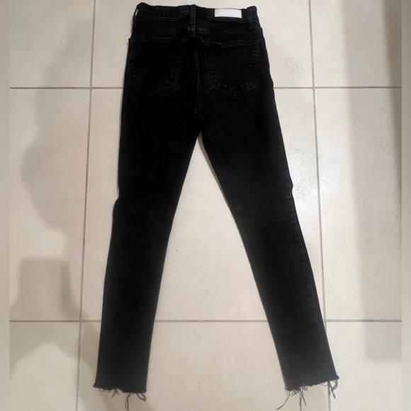Re/Done High Rise Stove Pipe Ankle Crop Jeans In Black - Size 27 - Picture 8 of 9